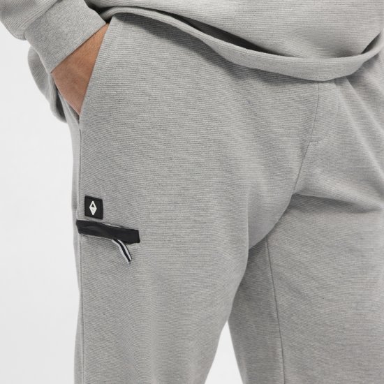 North Latitude Ottoman Sweatpants Mid Grey - Collegehousut ja collegeshortsit - Miesten Isot collegehousut ja collegeshortsit