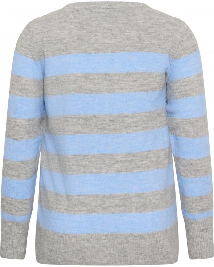 Kaffe Curve Niela Raidallinen neulepusero Vaaleanharmaa/Sininen - Neulepaidat & neuleet - 
