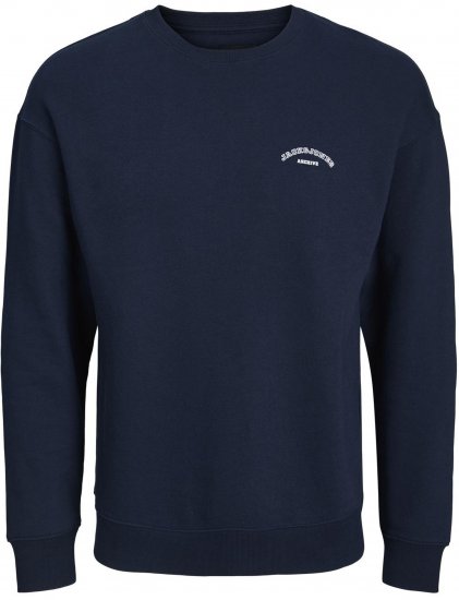 Jack & Jones College Logo Sweatshirt Navy - Hupparit ja collegepaidat - Miesten hupparit ja collegepaidat isot koot