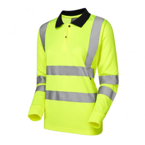 Leo Beaford EcoViz Comfort Women's Sleeved Polo Shirt Yellow - Työvaatteet - Naisten plus-size työvaatteet
