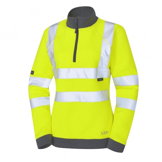 Leo Elberry EcoViz Women's 1/4 Zip Sweatshirt Yellow - Työvaatteet - 