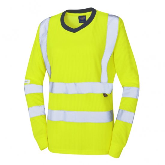 Leo Lydford EcoViz Comfort Women's Sleeved T-Shirt Yellow - Työvaatteet - 