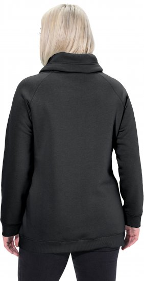 Ulla Popken Drawstring Collar Long Sleeve Sweatshirt Black - Naisten hupparit ja collegepaidat isot koot - 