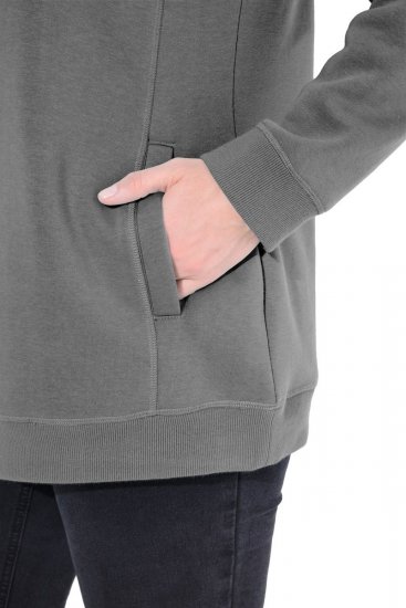 Ulla Popken Drawstring Collar Long Sleeve Sweatshirt Graphite Grey - Ulla Popken - Ulla Popken plus-size-vaatteet
