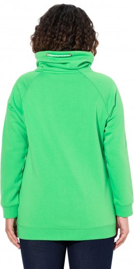 Ulla Popken Drawstring Collar Long Sleeve Sweatshirt Mint Green - Naisten hupparit ja collegepaidat isot koot - 