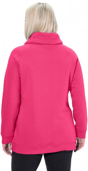 Ulla Popken Drawstring Collar Long Sleeve Sweatshirt Magenta Pink - Naisten hupparit ja collegepaidat isot koot - 