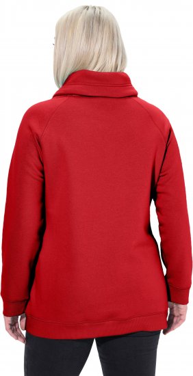 Ulla Popken Drawstring Collar Long Sleeve Sweatshirt Salsa Red - Naisten hupparit ja collegepaidat isot koot - 