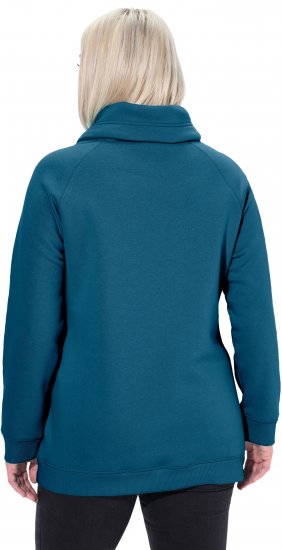Ulla Popken Drawstring Collar Long Sleeve Sweatshirt Cerulean - Naisten hupparit ja collegepaidat isot koot - 