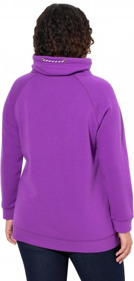 Ulla Popken Drawstring Collar Long Sleeve Sweatshirt Purple - Naisten hupparit ja collegepaidat isot koot - 