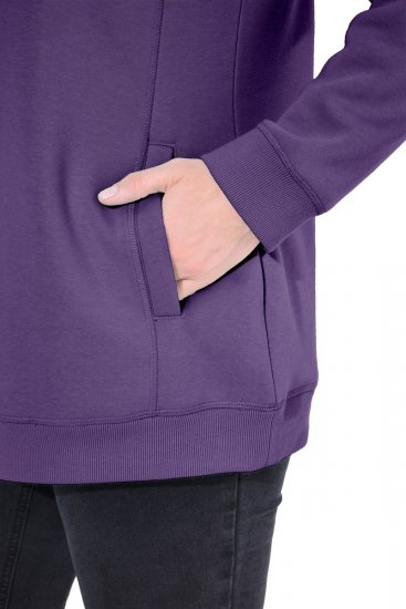 Ulla Popken Drawstring Collar Long Sleeve Sweatshirt Deep Violet - Ulla Popken - Ulla Popken plus-size-vaatteet