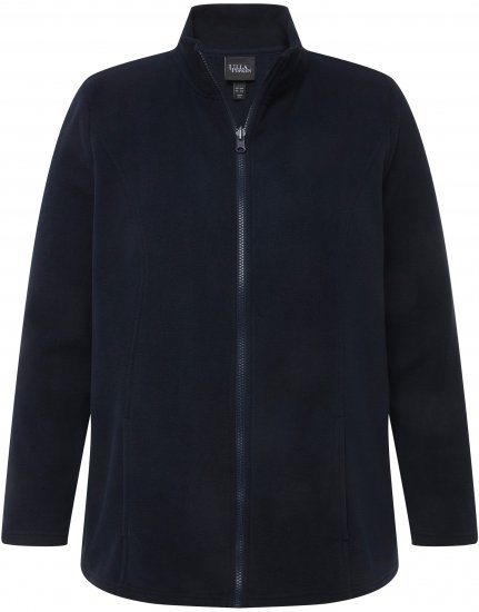 Ulla Popken Modular Fleece Zip Front Jacket Navy - Naisten hupparit ja collegepaidat isot koot - 