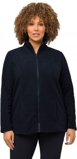 Ulla Popken Modular Fleece Zip Front Jacket Navy - Naisten hupparit ja collegepaidat isot koot - 