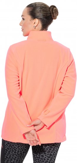Ulla Popken Modular Fleece Zip Front Jacket Neon Pink - Naisten hupparit ja collegepaidat isot koot - 