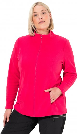 Ulla Popken Modular Fleece Zip Front Jacket Magenta - Naisten hupparit ja collegepaidat isot koot - 