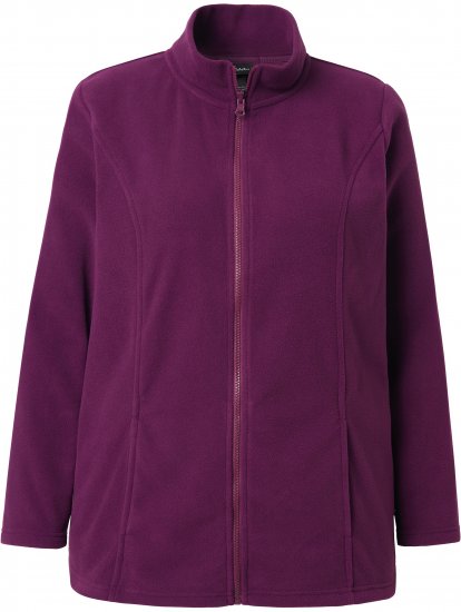 Ulla Popken Modular Fleece Zip Front Jacket Dark Cherry - Naisten hupparit ja collegepaidat isot koot - 