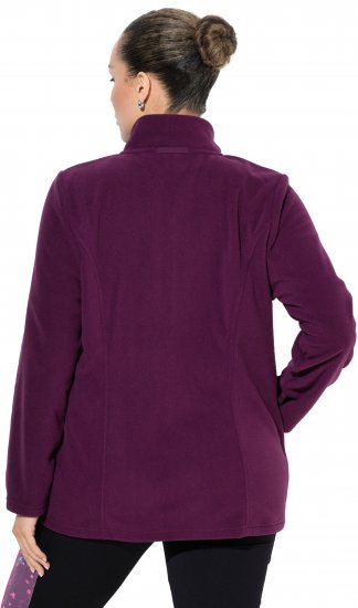 Ulla Popken Modular Fleece Zip Front Jacket Dark Cherry - Naisten hupparit ja collegepaidat isot koot - 