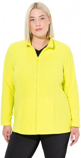 Ulla Popken Modular Fleece Zip Front Jacket Lime - Naisten hupparit ja collegepaidat isot koot - 