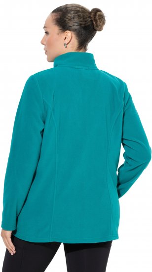 Ulla Popken Modular Fleece Zip Front Jacket Emerald - Naisten hupparit ja collegepaidat isot koot - 