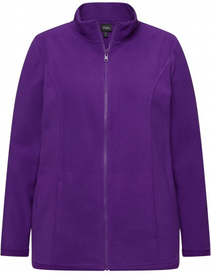 Ulla Popken Modular Fleece Zip Front Jacket Dark Plum - Naisten hupparit ja collegepaidat isot koot - 