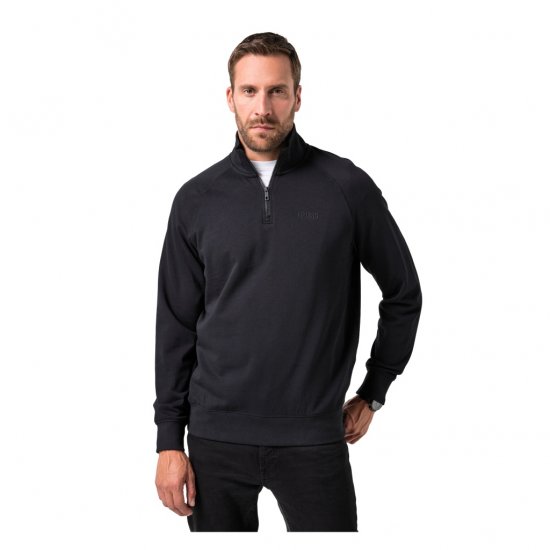 JP1880 Sweatshirt Half-Zip Stomach Fit Black - Hupparit ja collegepaidat - Miesten hupparit ja collegepaidat isot koot