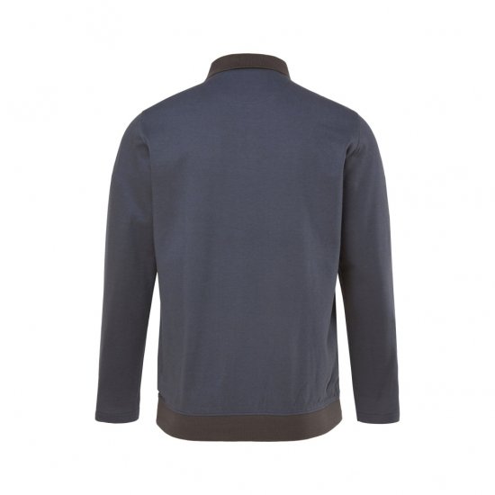 Boston Park Polo Shirt Long Sleeve Pique Grey - Pikeepaidat - Miesten isot pikeepaidat