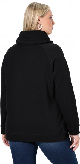 Ulla Popken Rhinestone Snowflake Turtleneck Sweatshirt Black - Naisten hupparit ja collegepaidat isot koot - 