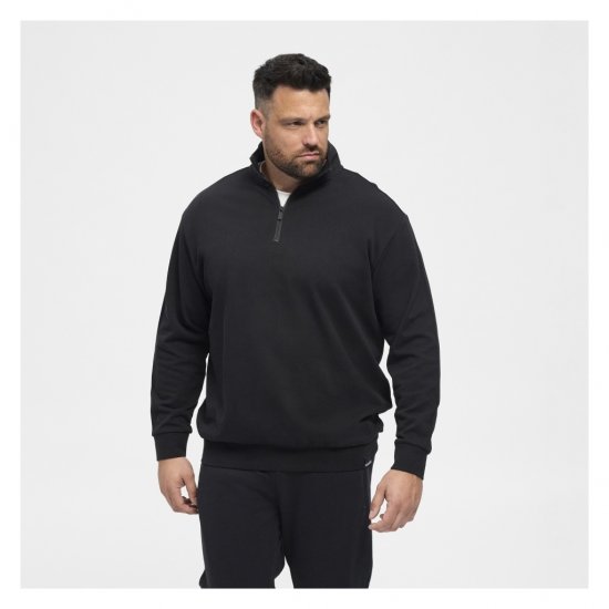 North Latitude Denim Half-Zip Sweatshirt Black - Hupparit ja collegepaidat - Miesten hupparit ja collegepaidat isot koot