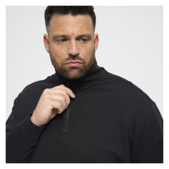 North Latitude Denim Half-Zip Sweatshirt Black - Hupparit ja collegepaidat - Miesten hupparit ja collegepaidat isot koot