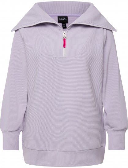 Ulla Popken Long Sleeve Troyer Collar Sweatshirt Pastel Lilac - Naisten hupparit ja collegepaidat isot koot - 