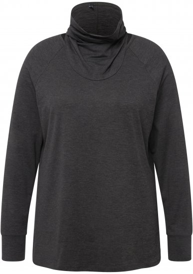 Ulla Popken Sweatshirt with Gaiter Black - Naisten hupparit ja collegepaidat isot koot - 