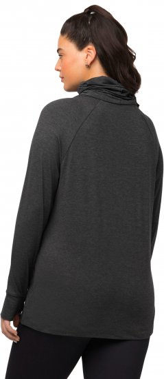 Ulla Popken Sweatshirt with Gaiter Black - Naisten hupparit ja collegepaidat isot koot - 