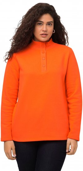 Ulla Popken Collared Long Sleeve Sweatshirt Tangerine - Hupparit ja collegepaidat - 