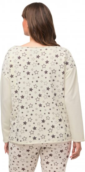 Ulla Popken Dreaming Time Long Sleeve Sweatshirt Chalk - Naisten hupparit ja collegepaidat isot koot - 