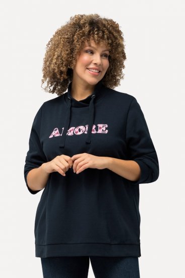 Ulla Popken Amore Sweatshirt Navy - Naisten hupparit ja collegepaidat isot koot - Mukavat collegepaidat, huput ja neuleet