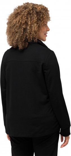 Ulla Popken Contrast Color Zip Up Sweatshirt Black - Naisten hupparit ja collegepaidat isot koot - 