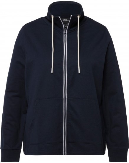 Ulla Popken Contrast Color Zip Up Sweatshirt Navy - Hupparit ja collegepaidat - 