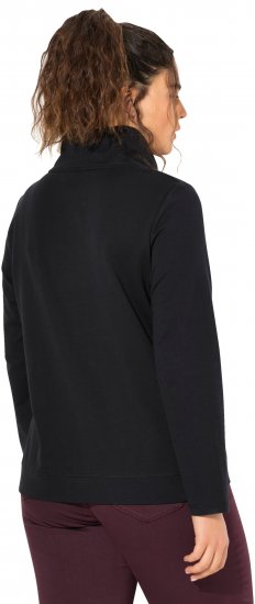 Ulla Popken Stand-Up Collar Long Sleeve Sweatshirt Black - Naisten hupparit ja collegepaidat isot koot - 