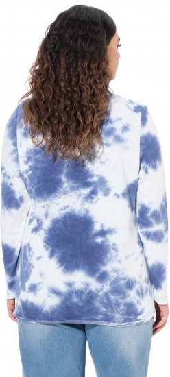 Ulla Popken Tie Dye Gathered Sweatshirt Atlantic Blue - Naisten hupparit ja collegepaidat isot koot - 