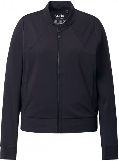 Ulla Popken Quick Drying College Collar Sweatshirt Black - Naisten hupparit ja collegepaidat isot koot - 