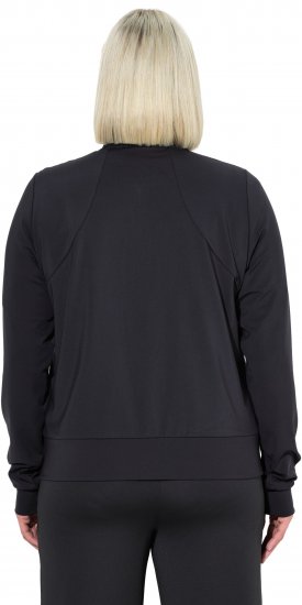 Ulla Popken Quick Drying College Collar Sweatshirt Black - Naisten hupparit ja collegepaidat isot koot - 