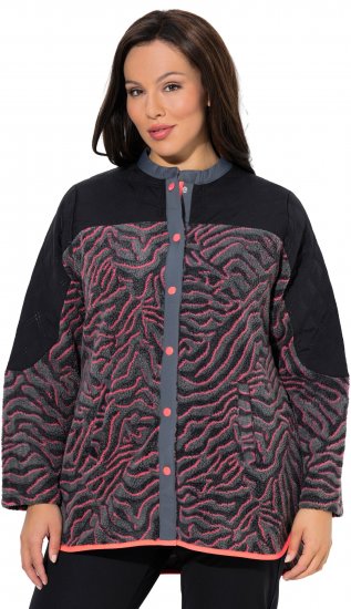 Ulla Popken Neon Tiger Stripe Jacket Black - Naisten hupparit ja collegepaidat isot koot - 