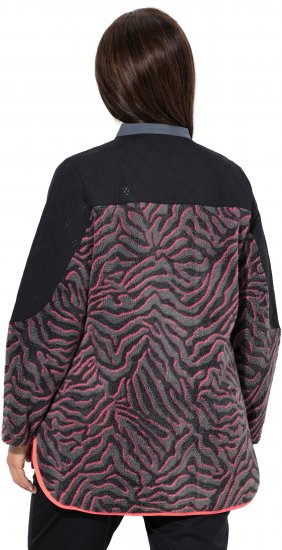 Ulla Popken Neon Tiger Stripe Jacket Black - Naisten hupparit ja collegepaidat isot koot - 