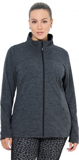Ulla Popken Quick Drying Zip Up Sweatshirt Black - Naisten hupparit ja collegepaidat isot koot - 