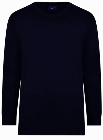 Espionage KW031 V-Neck Pullover Navy - Hupparit ja collegepaidat - Miesten hupparit ja collegepaidat isot koot