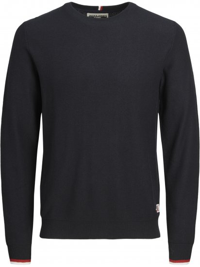 Jack & Jones Logan Spring Knitted Pullover Navy - Hupparit ja collegepaidat - Miesten hupparit ja collegepaidat isot koot