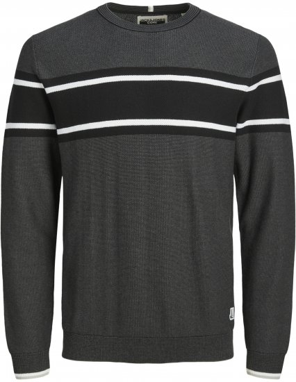 Jack & Jones Logan Spring Knitted Pullover Black - Hupparit ja collegepaidat - Miesten hupparit ja collegepaidat isot koot