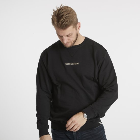 North Latitude Denim Logo Sweatshirt Black TALL - TALL collegepaidat - 