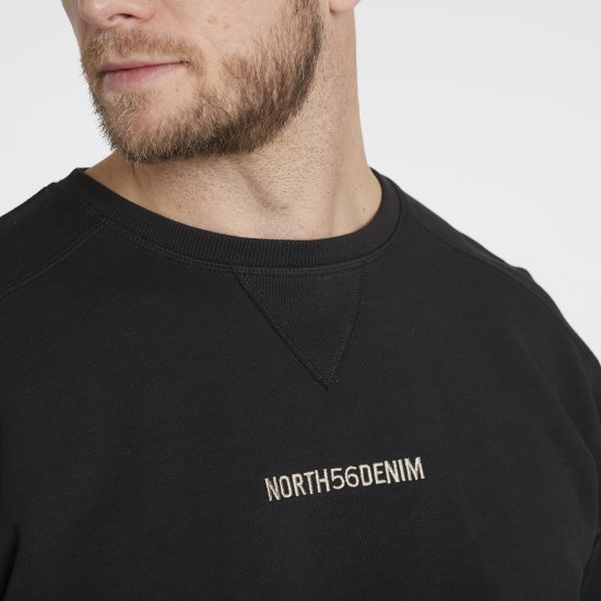 North Latitude Denim Logo Sweatshirt Black TALL - TALL collegepaidat - 
