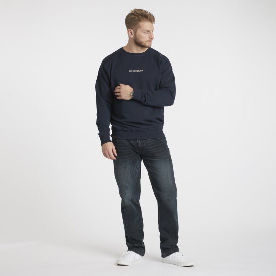 North Latitude Denim Logo Sweatshirt Navy Blue TALL - TALL collegepaidat - 