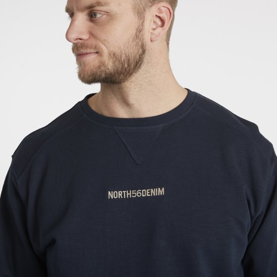 North Latitude Denim Logo Sweatshirt Navy Blue TALL - TALL collegepaidat - 